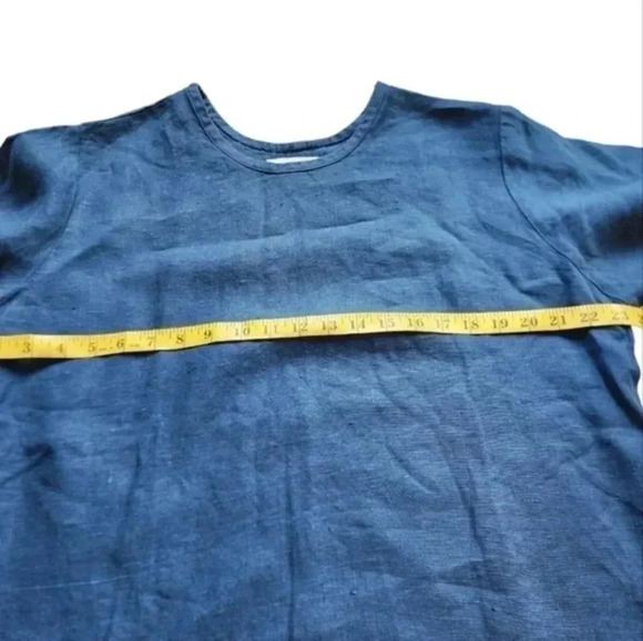 Flax by Jean Engelhart Linen Fundamental Tee Linen T Shirt Boho Minimal Women S - Picture 9 of 10